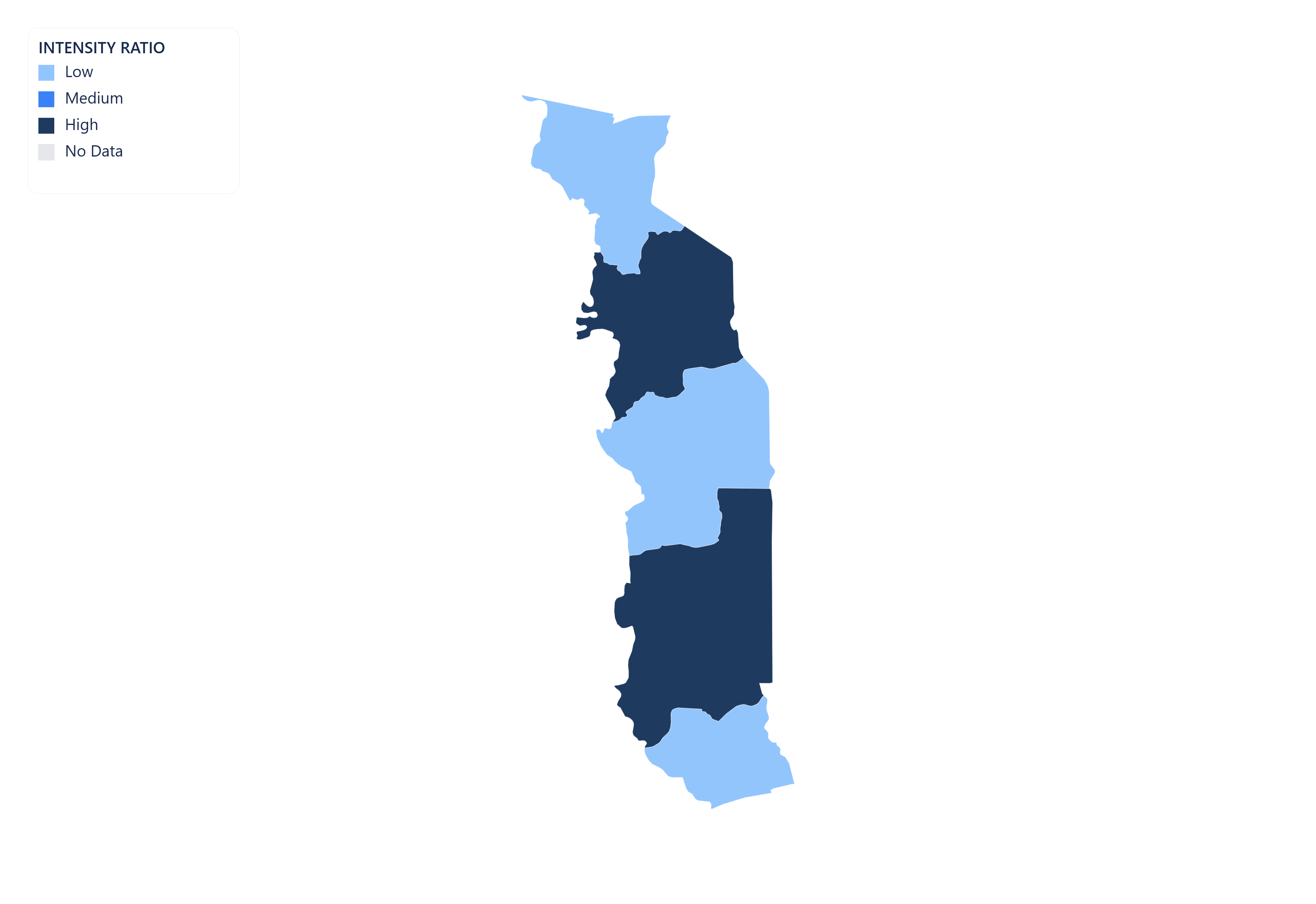 Togo choropleth map