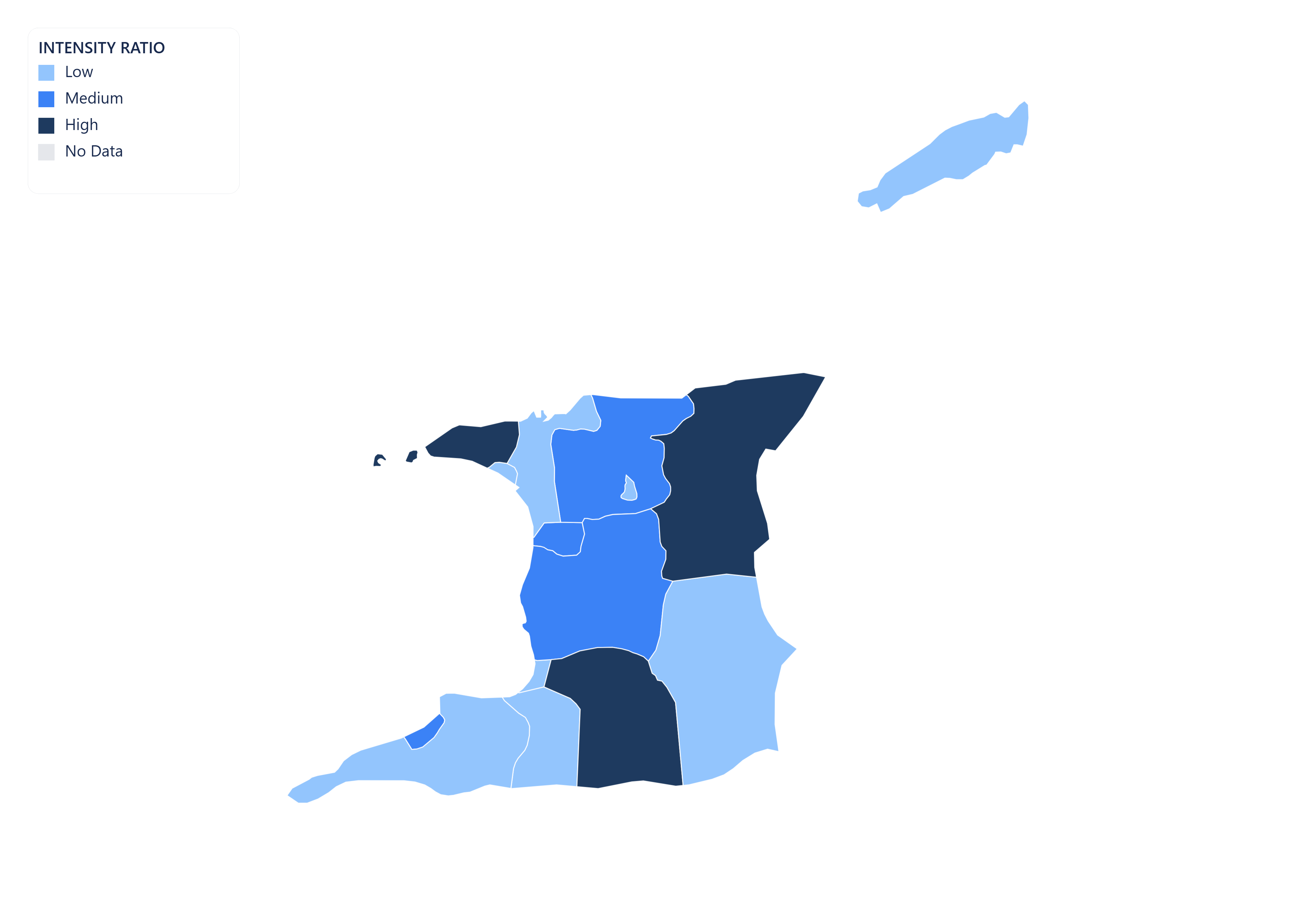 Trinidad and Tobago choropleth map