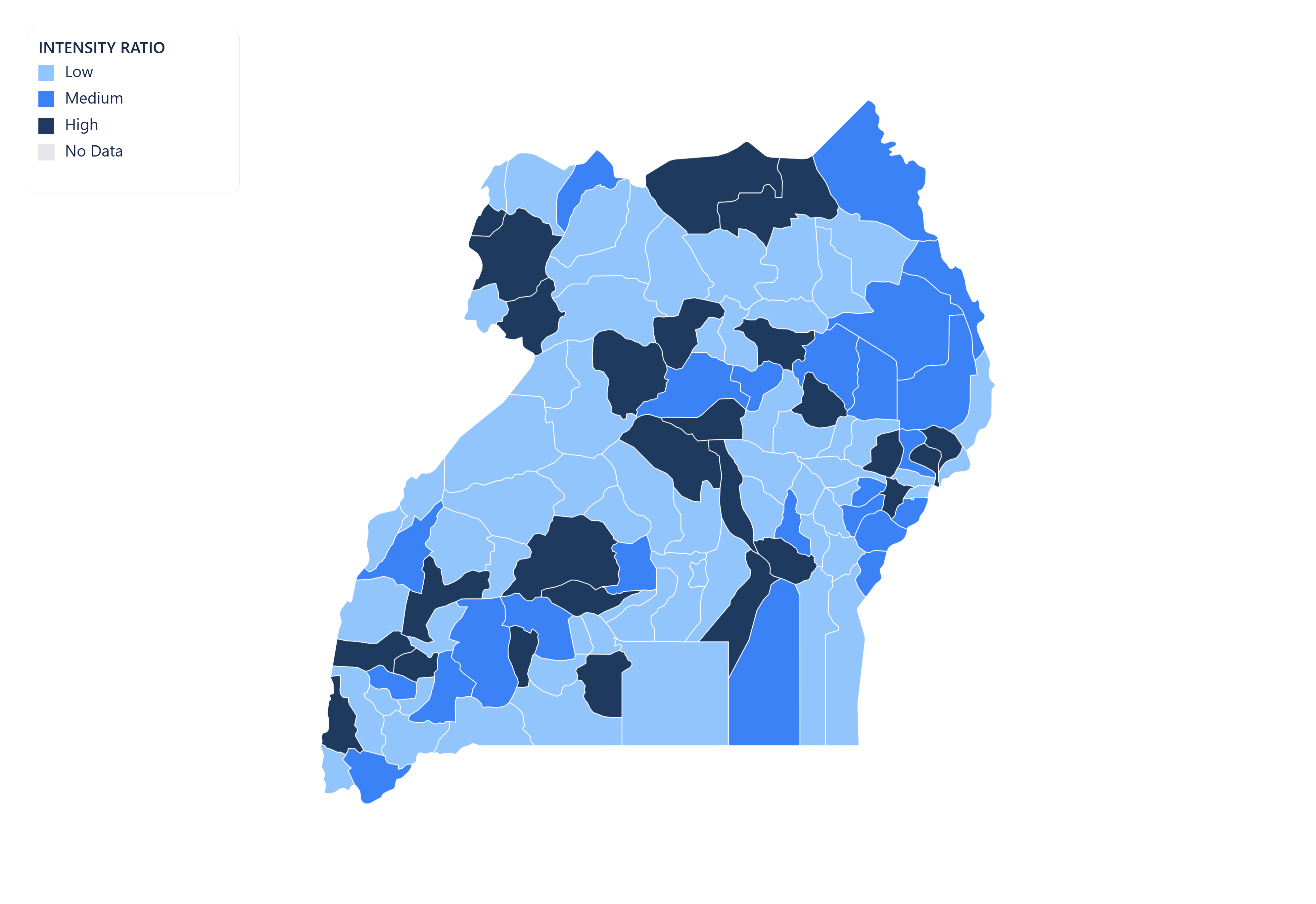Uganda choropleth map