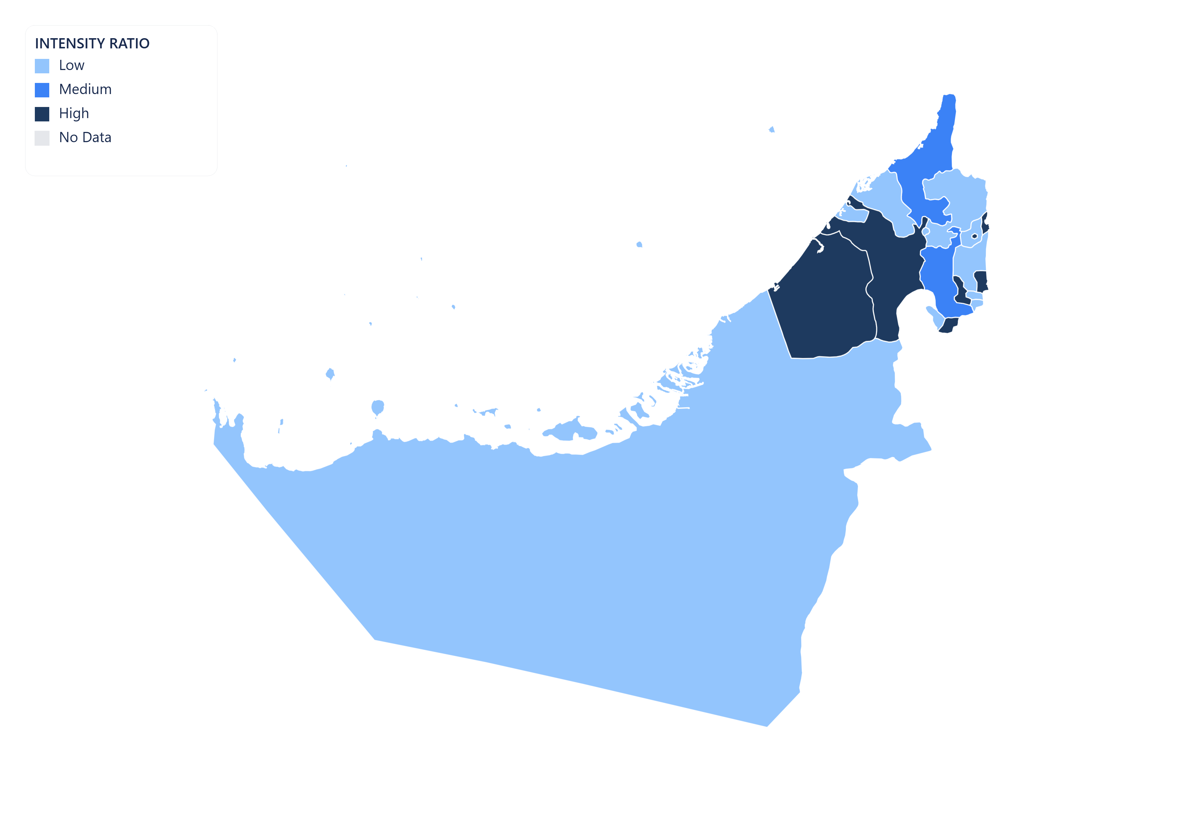 United Arab Emirates choropleth map