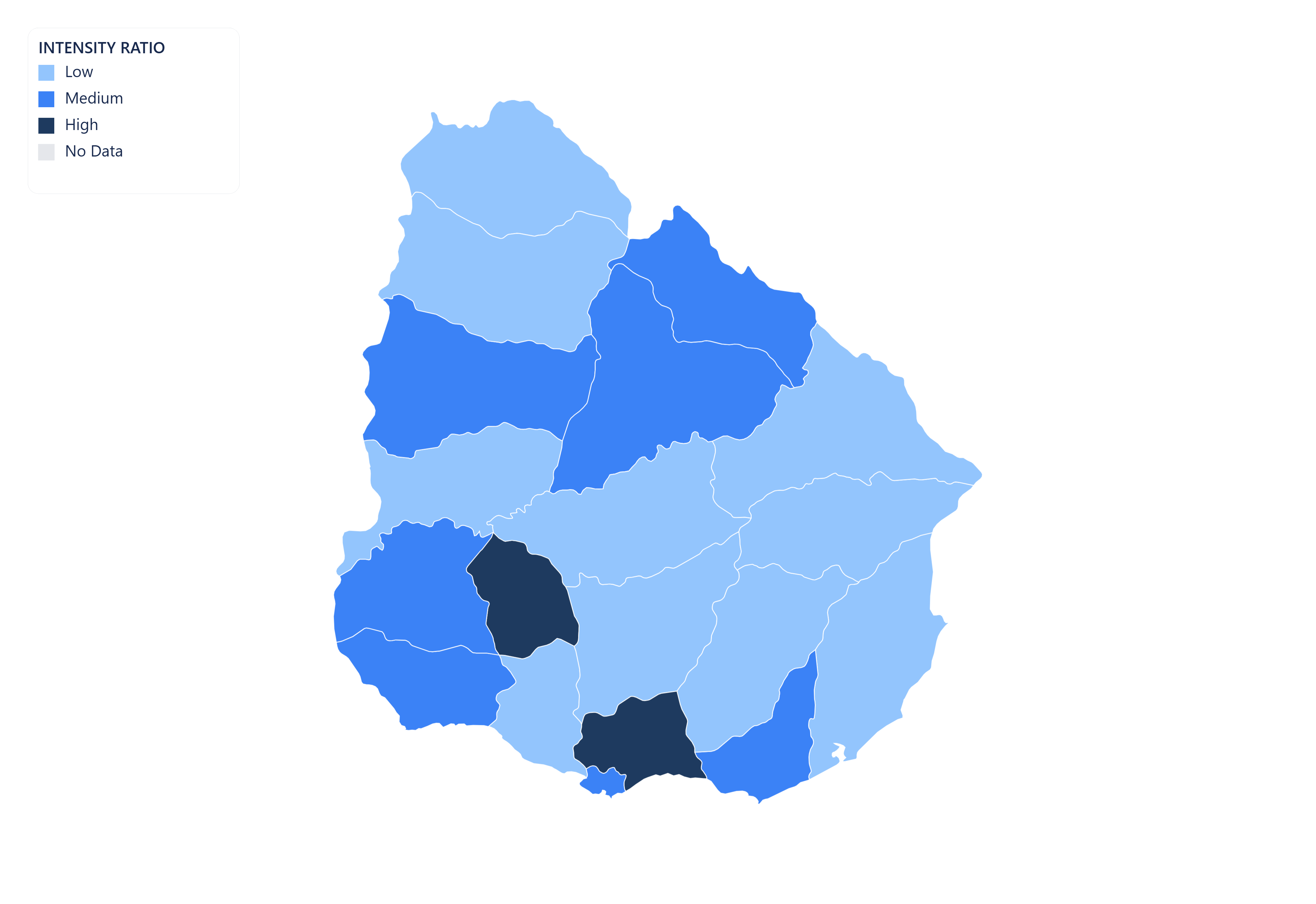 Uruguay choropleth map