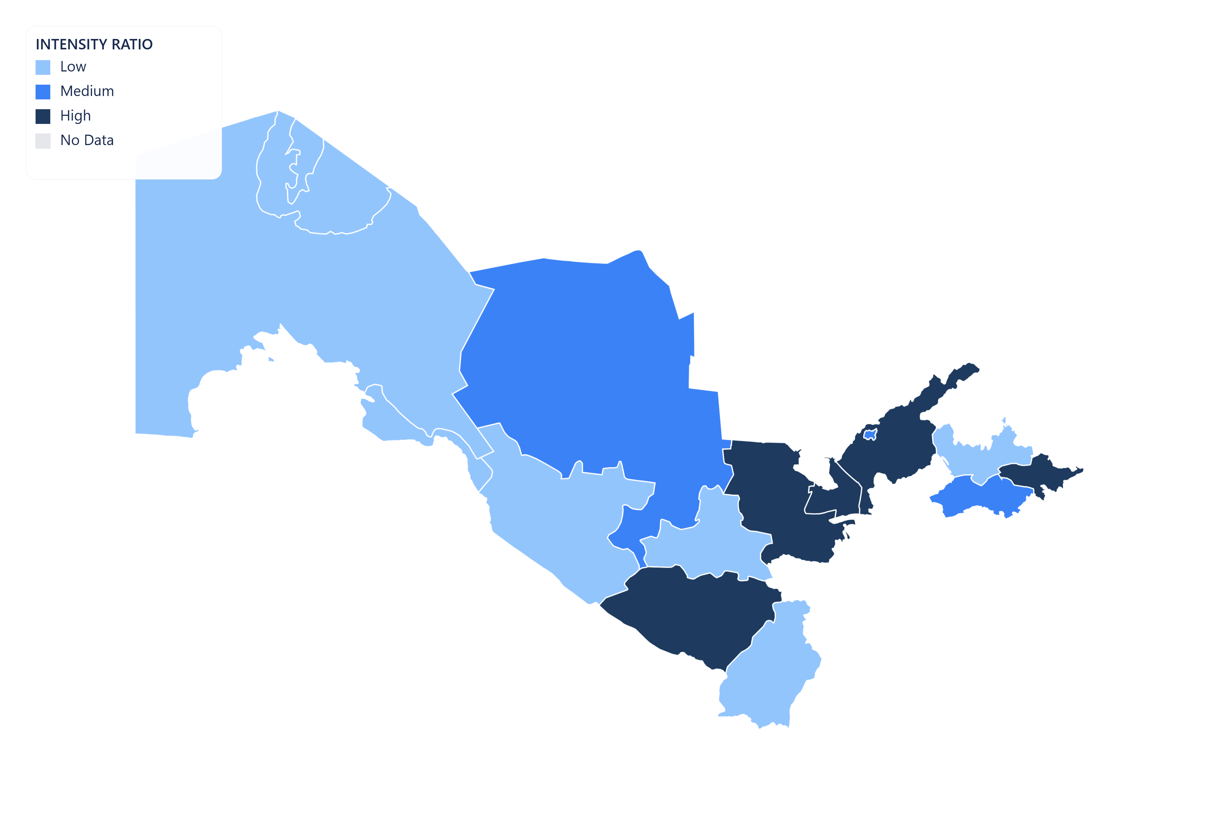 Uzbekistan choropleth map