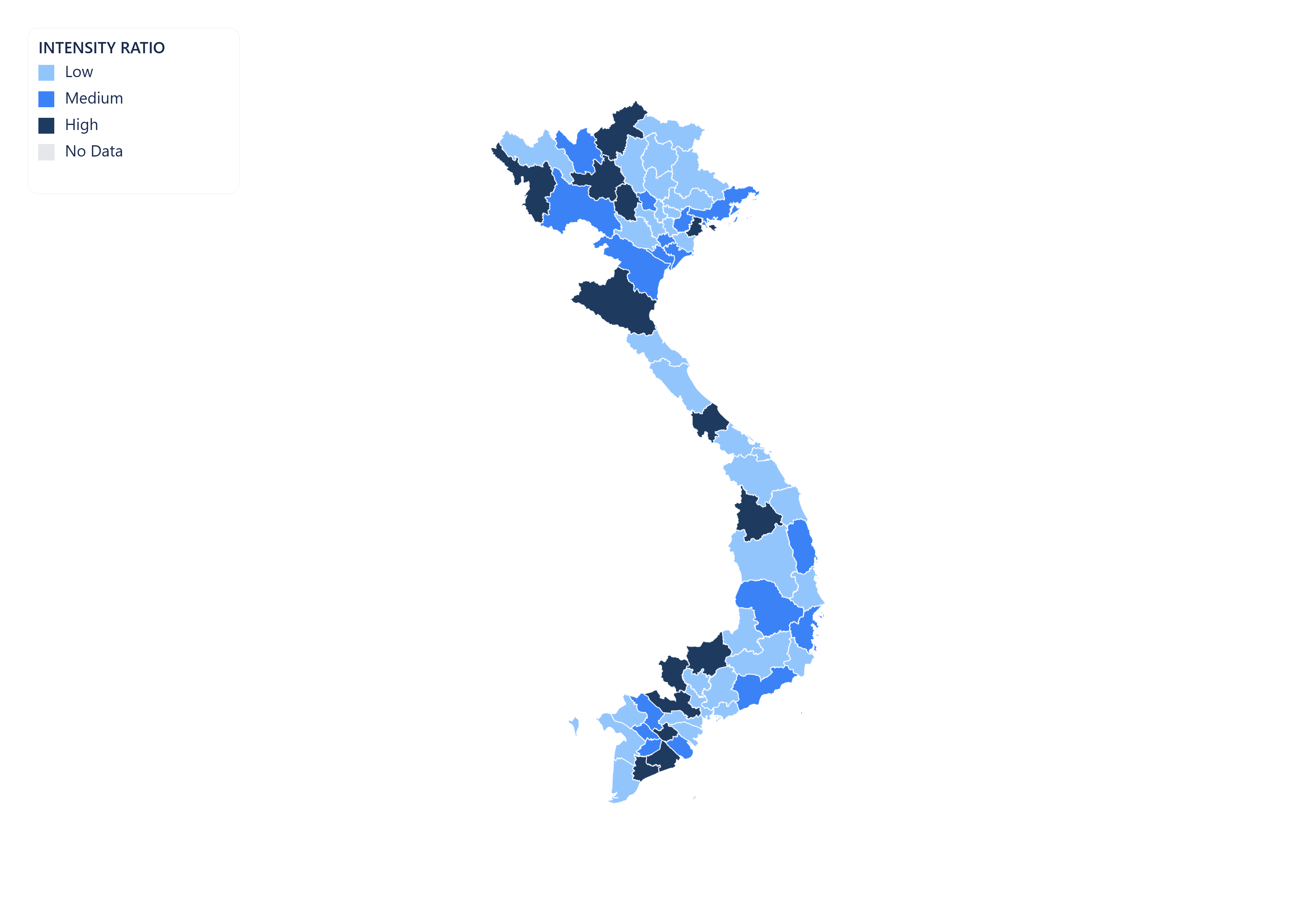 Vietnam choropleth map