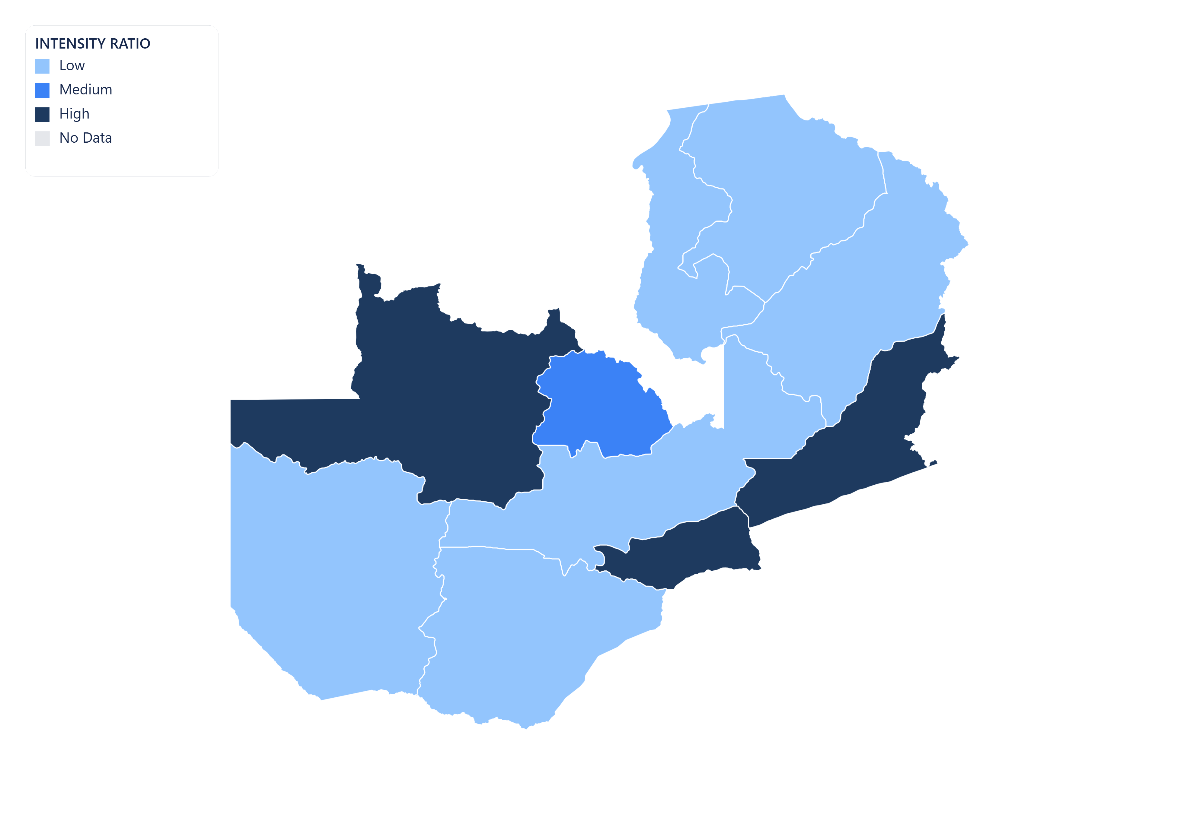 Zambia choropleth map