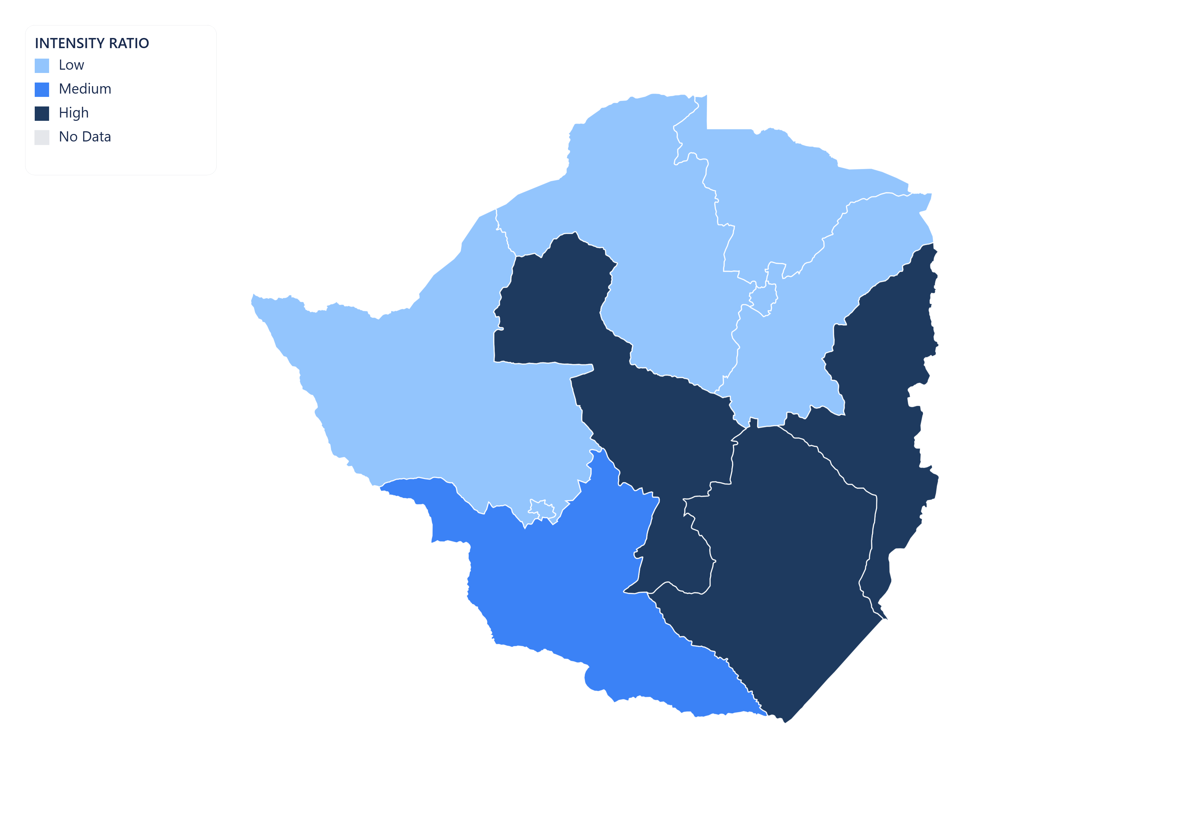 Zimbabwe choropleth map